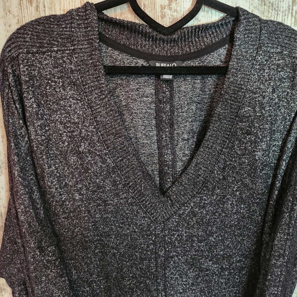 Buffalo David Bitton Relaxed Gray 3/4 Sleeve Hoodie